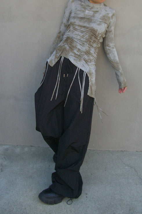 RUCHED ECLIPSE DYE TOP -GRAY MIX-